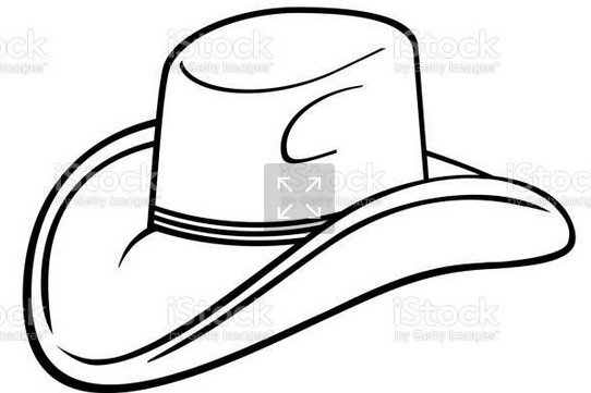 outline drawing of a cowboy hat