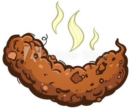 a falling cartoon turd